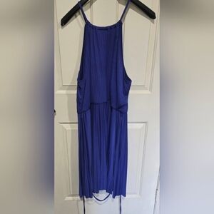 Lane Bryant Royal Purple Pleated Halter Dress 18/20
